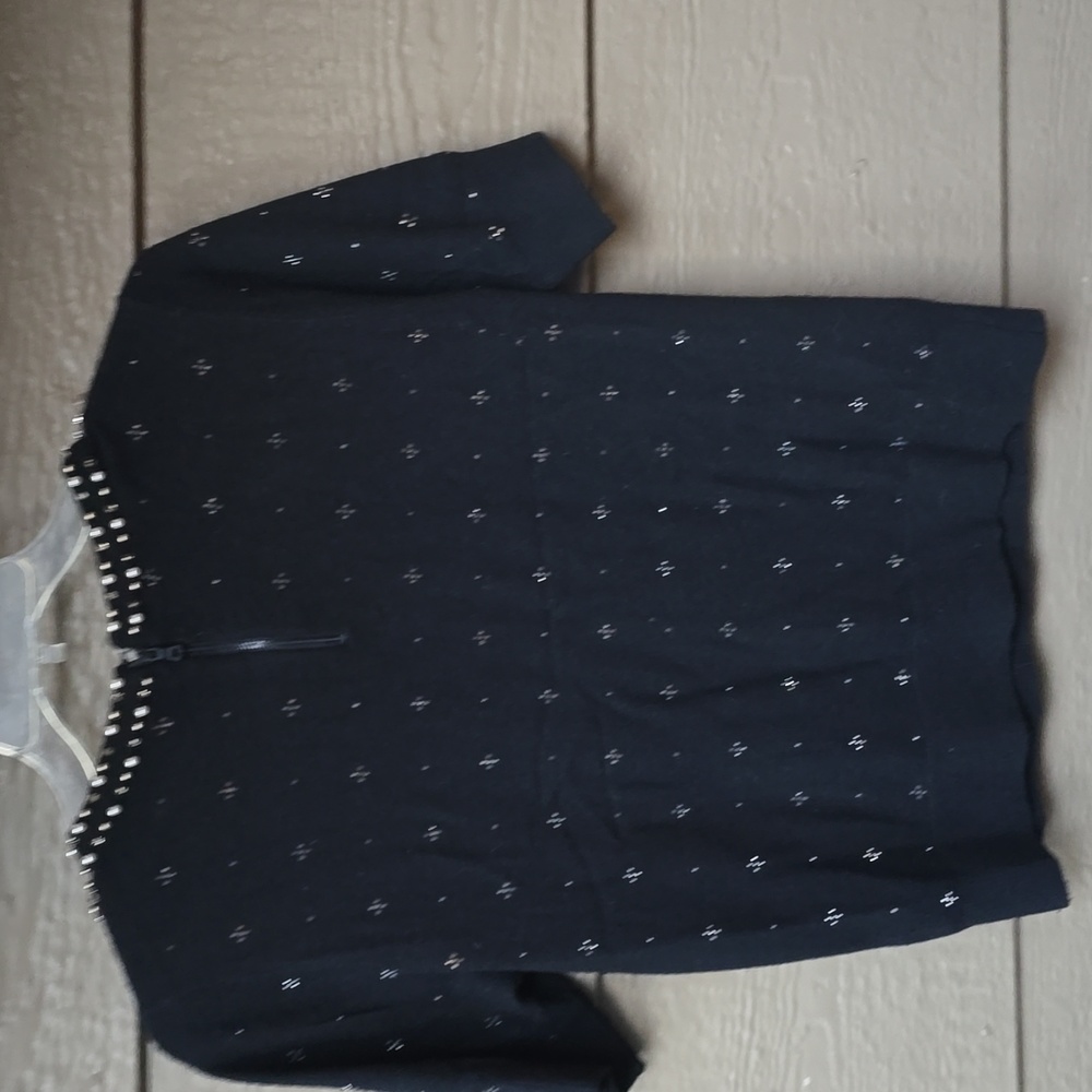 Alice + Olivia Beaded Pearl Embellished Short Sleeve Sweater Neiman Marcus M - Picture 11 of 12
